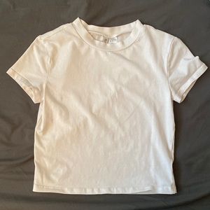 White Short Sleeve Crop Top Tee